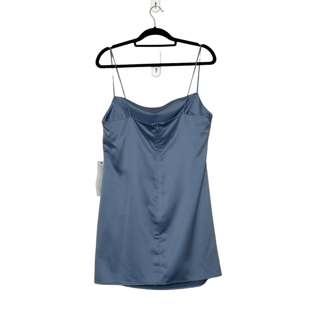 Topshop slate blue mini slip dress with side twist size 10 - Picture 13 of 15